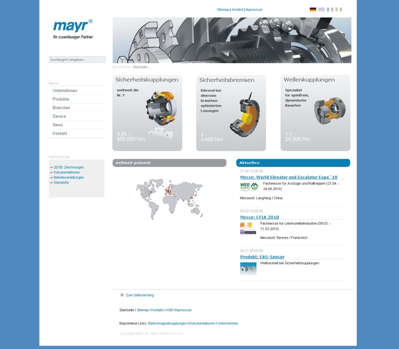 mayr® Power Transmission przedstawia odnowiony, firmowy portal internetowy